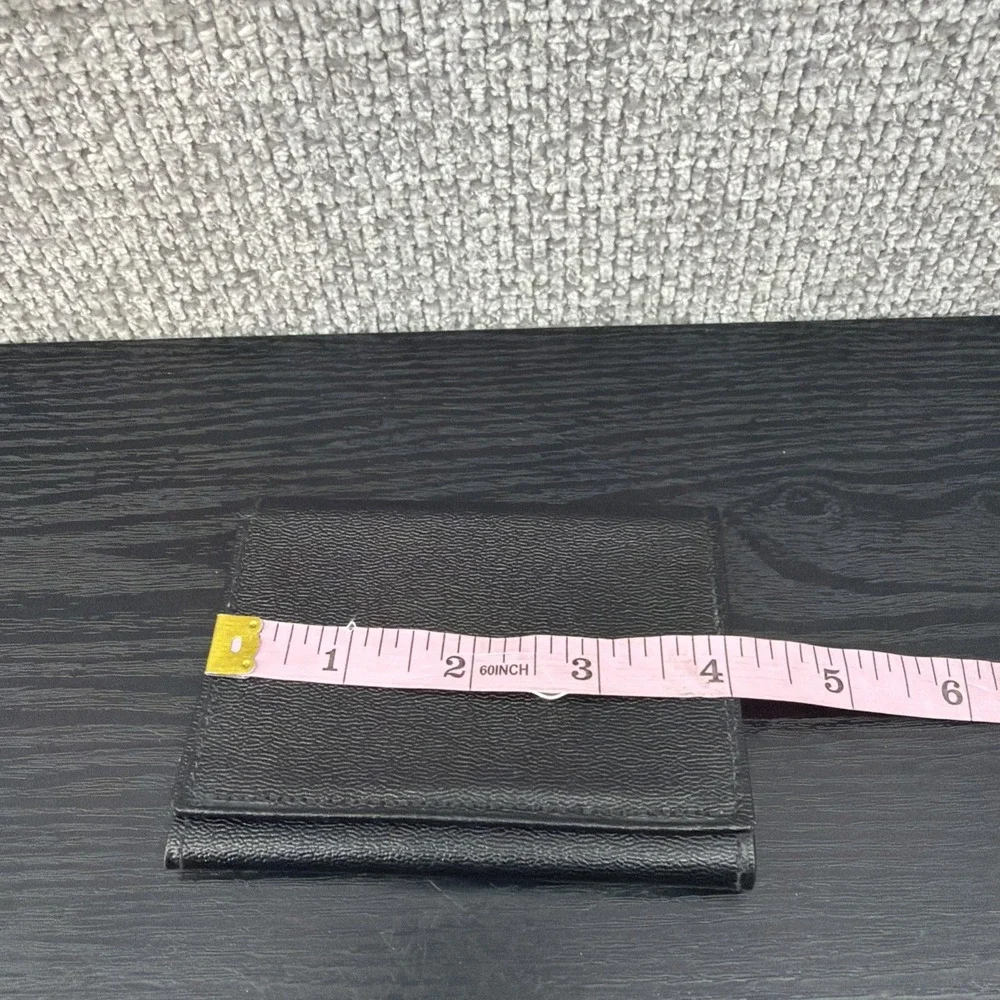 Di Lido Black‎ Imported Black French Kidskin Tri fold Wallet Mens Classic